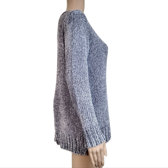 Orvis Women's Soft Cozy Chenille V-Neck Sweater Gray - Picture 3 of 5